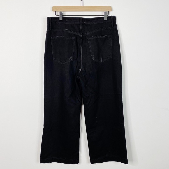 Frame Ali Wide Leg Crop Button Fly Black Jeans 31 - Picture 5 of 11